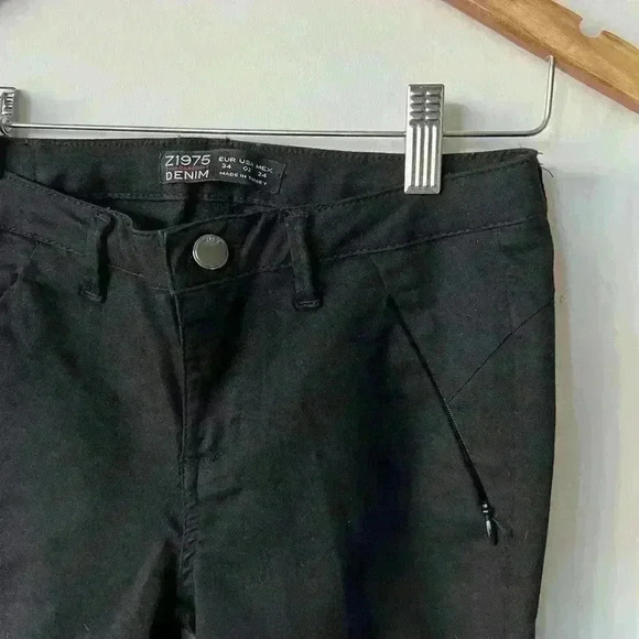 Zara Women’s Basic Dept Z1975 Black Skinny Indie Sleeze Zipper Punk Emo Pants 2 - Picture 8 of 8